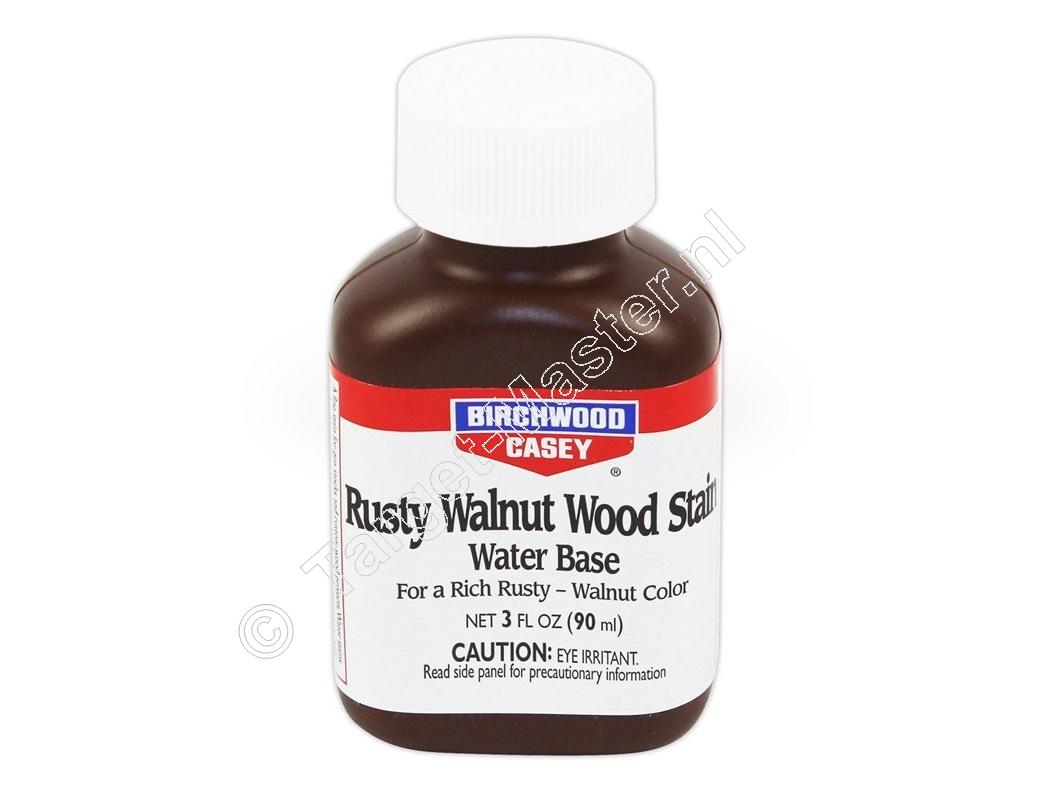 Birchwood Casey RUSTY WALNUT WOOD STAIN Water Base Geweer Kolf Olie inhoud 90 ml.